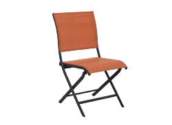 Chaise pliante ELEGANCE aluminium Graphite/Paprika - Océo