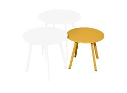 TABLE MASSAI 40, chassis acier epoxy couleur Jaune 40x35 H cm Proloisirs