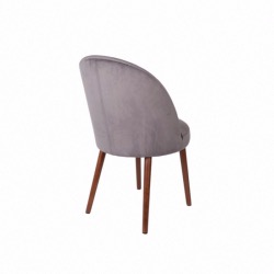 Chaise en velours gris Barbara - Dutchbone