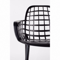 Fauteuil empilable ALBERT KUIP aluminium laqué époxy Noir - ZUIVER