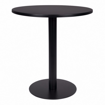 Table Bistro METSU - en acier laqué époxy NOIR - Ø 70 cm - ZUIVER