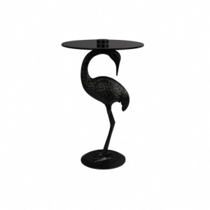 Table d'appoint en verre et métal Grue Noir - Dutchbone