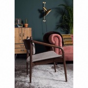 Fauteuil lounge en bois et tissu Torrance - Dutchbone