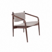 Fauteuil lounge en bois et tissu Torrance - Dutchbone