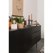 Buffet TRAVIS placage en chêne noir 180 x 45 x 70 cm - ZUIVER