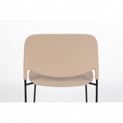 Chaise STACKS beige en polypropylène renforcé de fibre de verre avec finition mate 