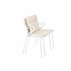 Fauteuil ANCONE structure acier galvanisé KAOLIN habillage toile HEDONA coloris ARGILE  