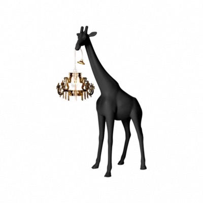 Lampe Giraffe XS In Love en polyethylène coloris Noir Hauteur 100cm design Marcantonio Marque Qeeboo